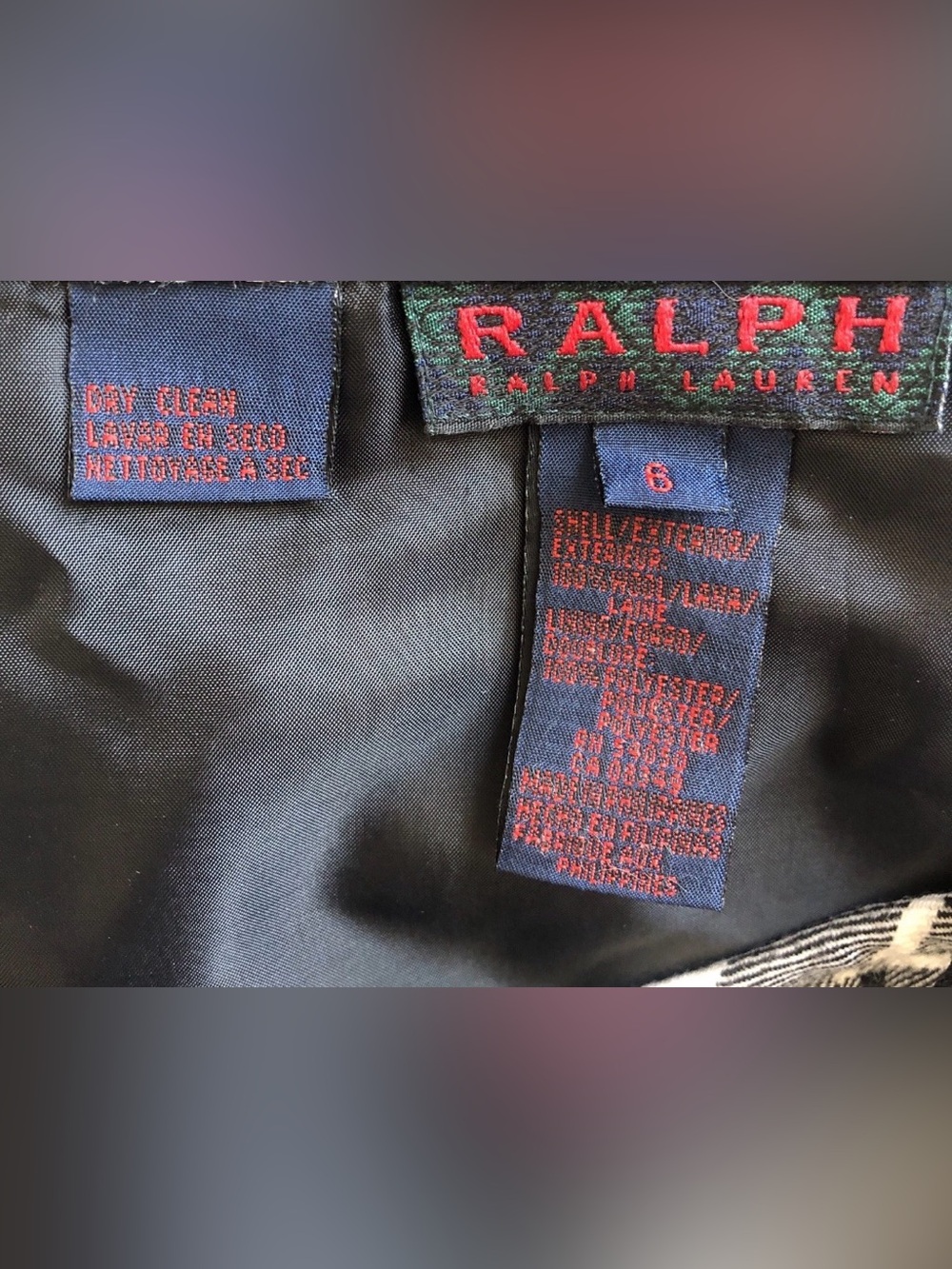 Vintage 90s Ralph Lauren Wool Plaid Maxi Wrap Skirt Tartan A-Line Black White 6 - Picture 3 of 10
